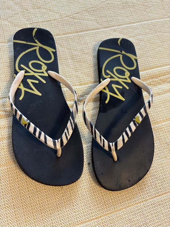 Roxy Viva Stamp II zebra strap Flip Flops Women's Size 8 - Picture 5 of 5